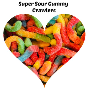 Super Sour Gummy Crawlers Sold in Sets of 6 - 10oz Resealable Packages