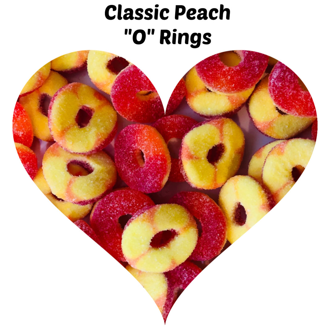 Gummy Peach Rings Sold in Sets of 6 - 10 oz Resealable Packages